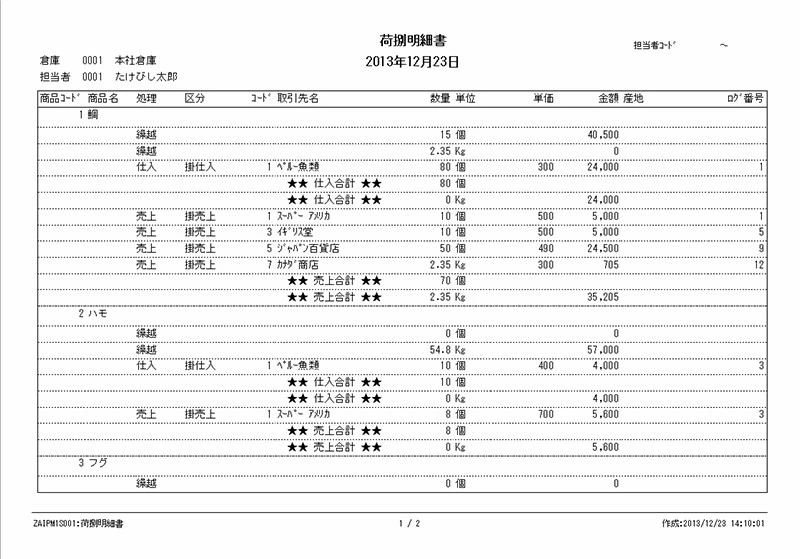 荷捌明細書イメージ